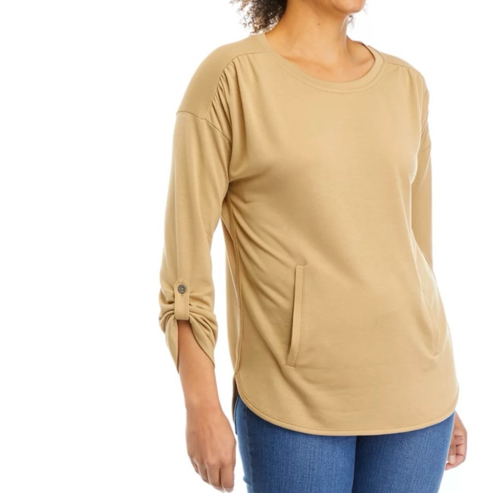 Women's Tan half Sleeve Top size L
